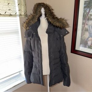 Vintage Y2K Abercrombie & Fitch 2000s Faux Fur Hooded Puffer Jacket